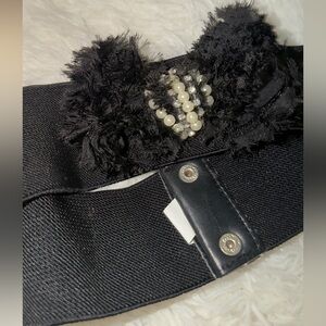 Black Decorative Pearl & Rhinestone Accent Belt Bundle